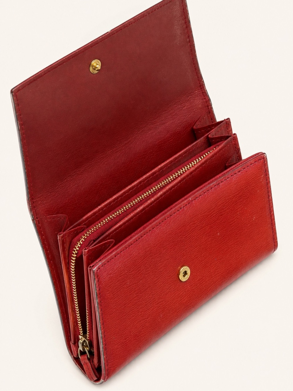 Gucci GUCCISIMA Heart Red Leather Long Wallet EUC - Picture 7 of 9